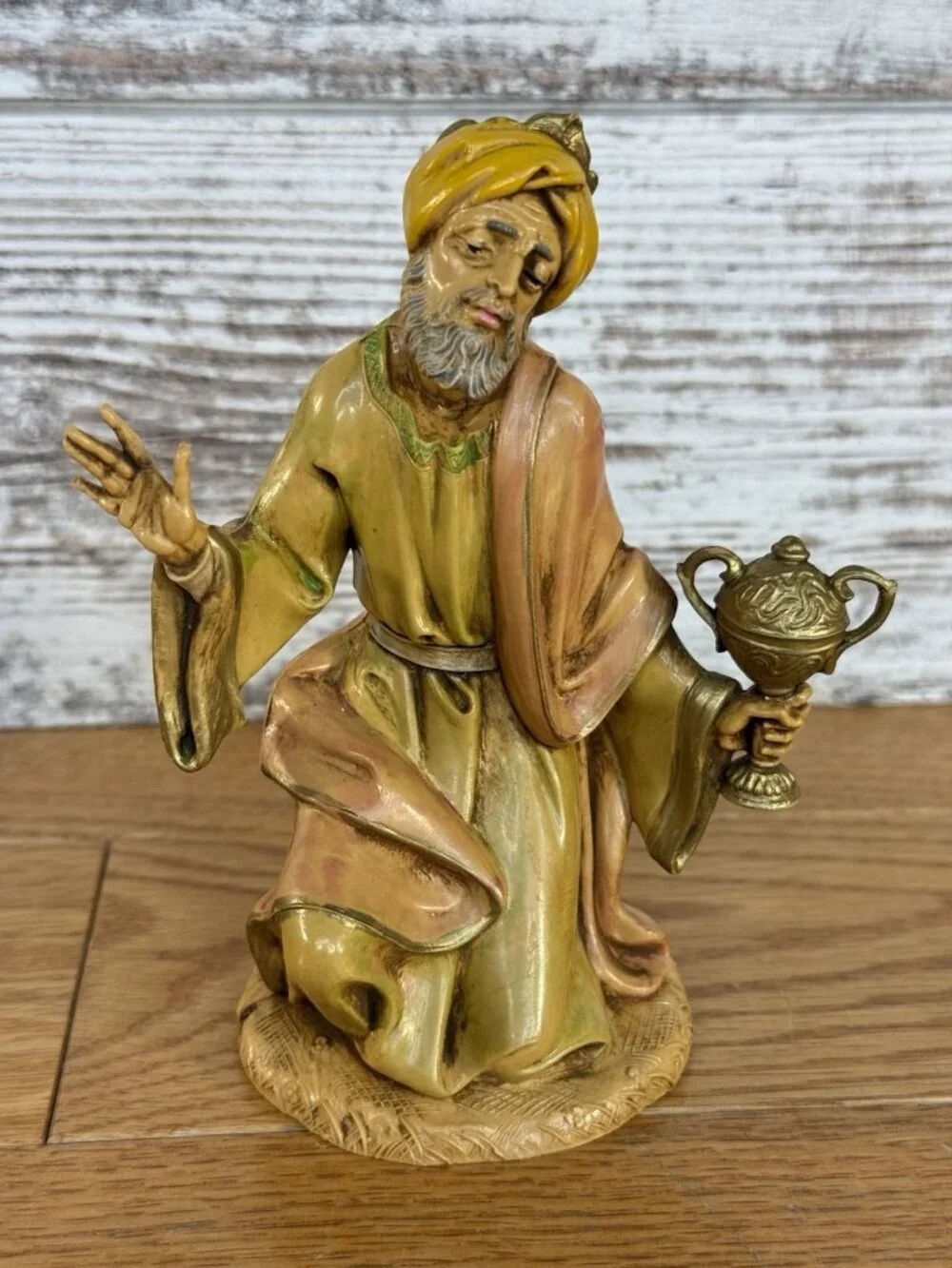 Vintage 1983 Fontanini Depose Italy #303 Wise Man GASPAR 7.5 Scale W/Story Card
